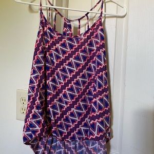 Mudd Colorful Tank Top with Cut Out Back